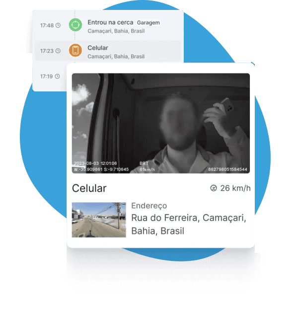 Alerta automático gerado pela câmera da SmartGPS